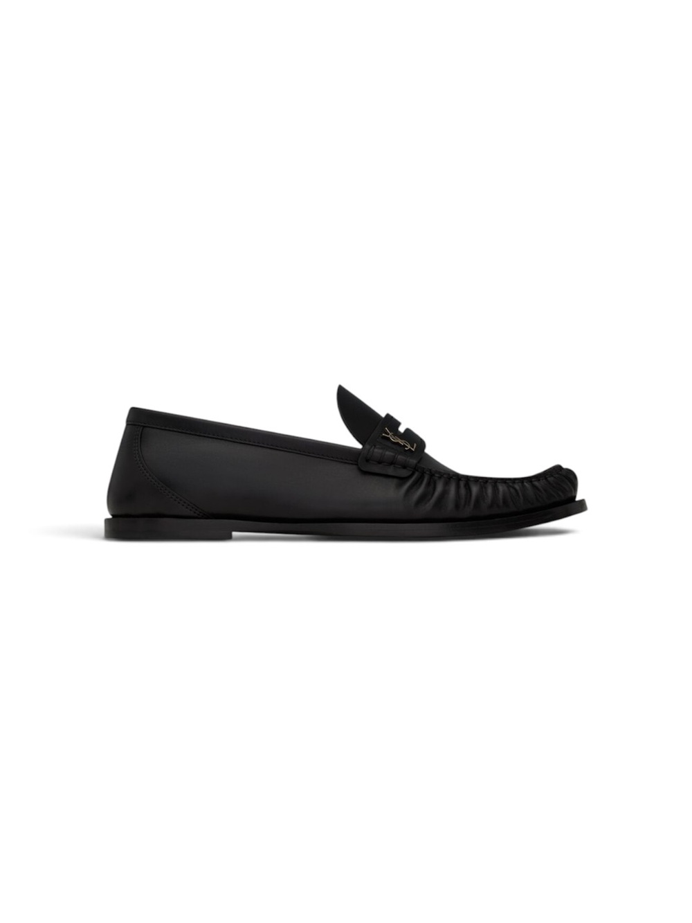 Saint Laurent Black Smooth Leather Penny Loafers Cassandre logo EU 37 | US 7 NWT